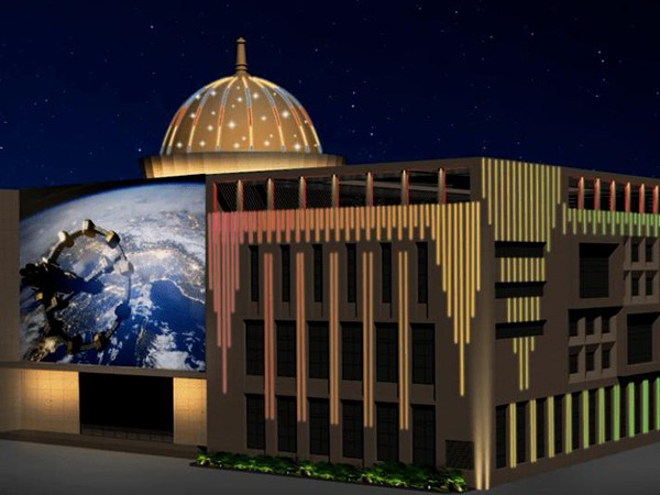 星如雨的市科技館亮化項目順利完工